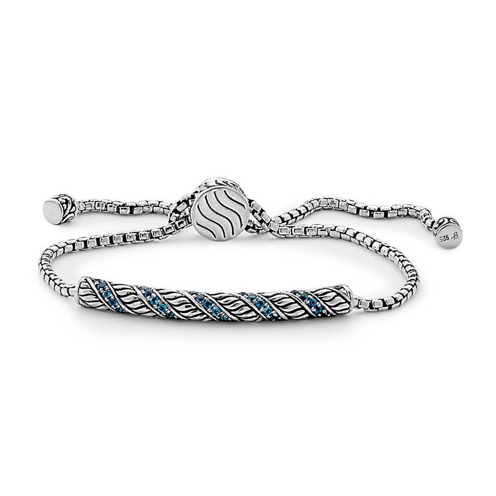 Sam B Bolo Twirl Bracelet in Blue Topaz